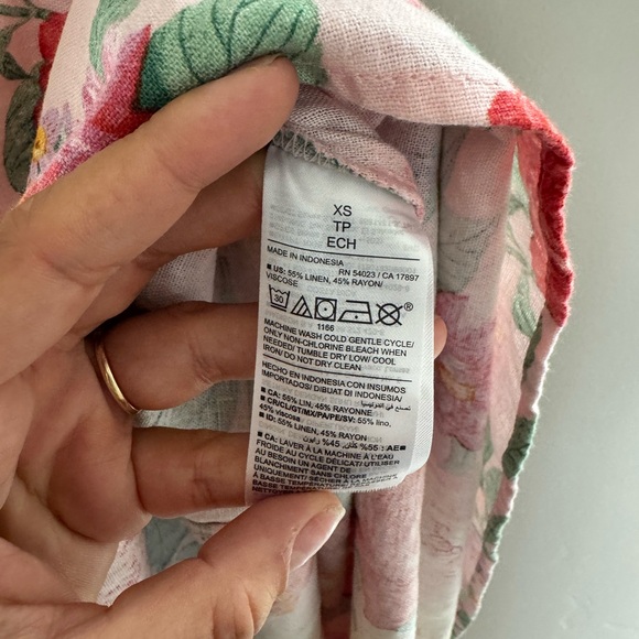 Old Navy Floral Cottagecore Maxi Dress XS Puff Sleeve Boho Tie Waist Coquette - Picture 6 of 8